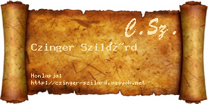 Czinger Szilárd névjegykártya